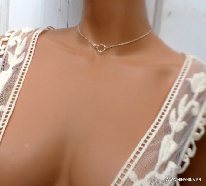 N4307a Collier mère fille en argent 925 massif - Bijoux Colliers en ligne Ninanina