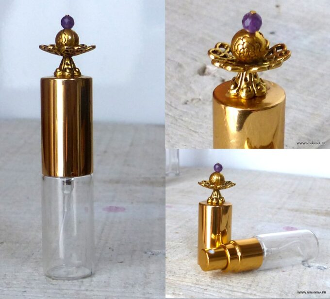 N6429 Mini flacon pulvérisateur rechargeable métal doré pour parfum - Accessoires Femme Ninanina