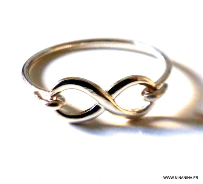 N6584b Bague infinity argent 925 massif pour femme - Bijoux Bagues en ligne Ninanina
