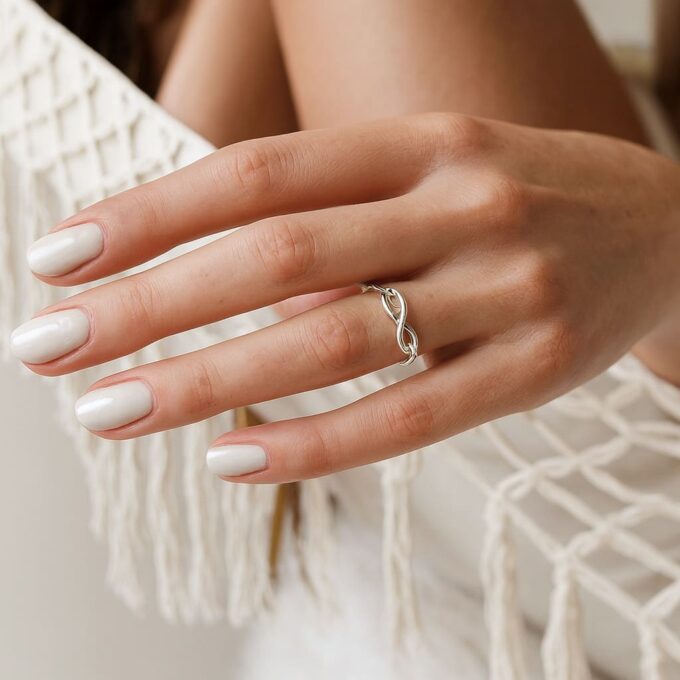 N6584b Bague infinity argent 925 massif avec signe infini pour femme - Bijoux Bagues femmes en ligne Ninanina