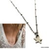 N6589g Chaine de taille acier inoxydable maille satellite pendentif étoile - Bijoux de corps en ligne Ninanina