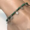 N6597h Bracelet pour cheville perles vertes chrysocolle naturelle verte - Bijoux de pied en ligne Ninanina
