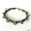 N6597k Bracelet pour cheville perles vertes chrysocolle naturelle verte - Bijoux de pied en ligne Ninanina