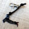 N5840 Porte clé cuir pendentif carte Italie Acier - Accessoires porte clés en ligne ninanina