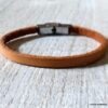 N6202b Bracelet cuir personnalisé fermoir Acier inoxydable - Bijoux Bracelets en ligne Ninanina
