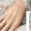 N6604 Bracelet bague argent femme – chaine de main fine - Bijoux Bracelets en ligne Ninanina