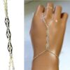 N6604 Bracelet bague argent femme - chaine main - Bijoux Bracelets en ligne Ninanina