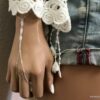 N6604a Bracelet bague argent femme - chaine de main - Bijoux Bracelets Femmes en ligne Ninanina