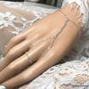 N6604c Bracelet bague argent femme – chaine de main fine - Bijoux Bracelets en ligne Ninanina