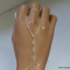 N6604d Bracelet bague argent femme - chaine main - Bijoux Bracelets en ligne Ninanina