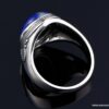 N6608b Bague homme lapis lazuli ovale - Chevalière argent - Bijoux Bagues en ligne Ninanina