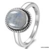 N6610 Bague fiancaille pierre de lune argent 925 femme - Bijoux bagues en ligne ninanina
