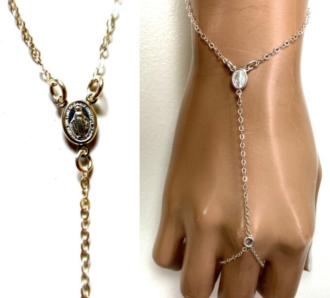 N6612d Bracelet main doigt vierge marie argent 925 - Bijoux Bracelets en ligne Ninanina