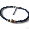 N6616d Bracelet cheville été pierre de lave et jaspe naturel - Bijoux Bracelets en ligne Ninanina