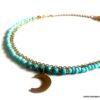 N6626g Chaine de cheville turquoise naturelle et Acier inoxydable doré - Bijoux Chaines en ligne Ninanina