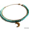 N6626k Chaine de cheville turquoise naturelle et Acier inoxydable doré - Bijoux Chaines en ligne Ninanina