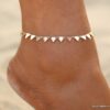 N6640f Chaine de cheville dorée triangle acier inoxydable doré - Bijoux Chaines en ligne Ninanina