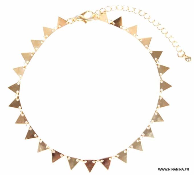 N6640m Chaine de cheville dorée triangle acier inoxydable doré - Bijoux Chaines en ligne Ninanina