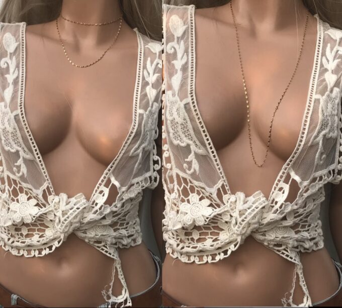 N6554 Collier sautoir doré minimaliste style boheme chic en acier - Bijoux Colliers en ligne Ninanina