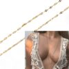 N6554a Collier sautoir doré minimaliste style boheme chic en acier - Bijoux Colliers en ligne Ninanina