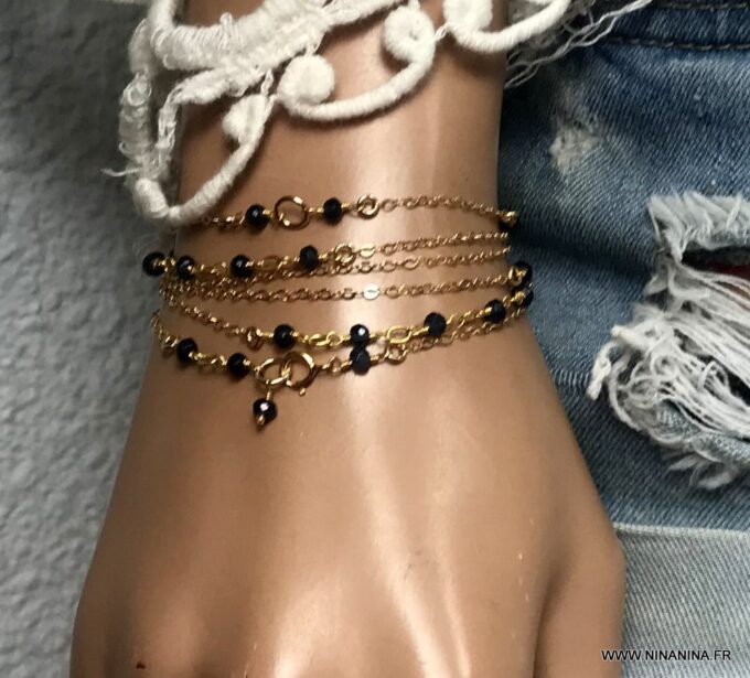 N6629h - Chaine avec pierre précieuse saphir bleu et argent 925 pour la taille - Bijoux Chaines de corps en ligne Ninanina