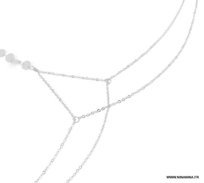 N6633c Harnais chaine de corps acier doré plaqué or - Bijoux Chaines en ligne Ninanina