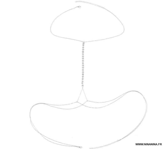 N6633g Harnais chaine de corps acier doré plaqué or - Bijoux Chaines en ligne Ninanina