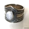 N6638a Bague cabochon pierre de lune ovale et Argent 925 plaqué homme et femme - Bijoux Bagues en ligne Ninanina