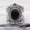 N6639 Bague onyx noir femme ou homme Argent 925 - Bijoux Bagues en ligne Ninanina