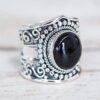 N6639D Bague boheme onyx noire et argent 925 - Bijoux Bagues en ligne Ninanina