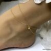 N6647 Bijou cheville femme double losange plaqué or doré - Bijoux Bracelets en ligne Ninanina