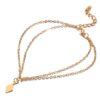 N6647b Bijou cheville femme double losange plaqué or - Bijoux de pied en ligne Ninanina