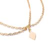 N6647d Bijou cheville femme double losange plaqué or - Bijoux de pied en ligne Ninanina