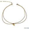 N6647d Bijou cheville femme double losange plaqué or doré - Bijoux Bracelets en ligne Ninanina