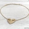 N6648a Chaine cheville coeur femme plaqué or - Bijoux Chaines en ligne Ninanina