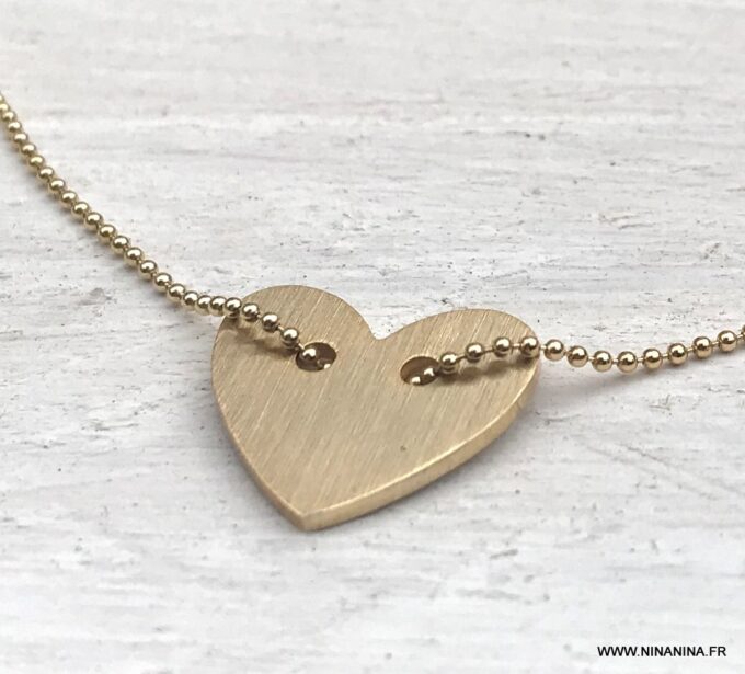 N6648c Chaine cheville coeur femme plaqué or - Bijoux Chaines en ligne Ninanina