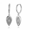 N6665A Mini créoles avec pendentif argent 925 et zircon - Bijoux Boucles d oreilles en ligne Ninanina