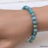 N6673f Bracelet turquoise naturelle perles à facette homme et femme - Bijoux Bracelets en ligne Ninanina