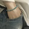 N6673I Bracelet turquoise naturelle perles à facette homme et femme - Bijoux Bracelets en ligne Ninanina