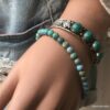 N6674b Bracelet turquoise femme et argent 925 - Bijoux Bracelets en ligne Ninanina