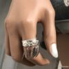 N6680g Bague plumes Argent femme style boheme chic réglable - Bijoux Bagues en ligne Ninanina