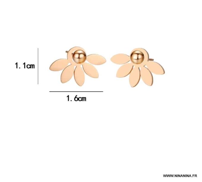 N6689b Boucles d'oreilles puce boheme chic acier inoxydable doré - Bijoux Boulces d oreilles en ligne Ninanina