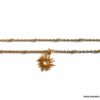 N6692e Collier pendentif soleil acier inoxydable doré plaqué or - Bijoux Colliers en ligne Ninanina