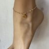 N6694c Chaine de cheville soleil doré acier inoxydable plaqué or - Bijoux de pieds femmes en ligne Ninanina