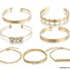 N6699a Ensemble de bracelets femme dorés style boheme chic - Bijoux Bracelets en ligne Ninanina