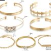 N6699b Ensemble de bracelets femme dorés style boheme chic - Bijoux Bracelets en ligne Ninanina