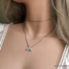 N6702e Collier queue de baleine femme acier inoxydable argenté - Bijoux Colliers en ligne Ninanina