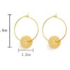 N6706a Creoles pendentif rond Acier inoxydable doré boheme chic - Bijoux Boucles d oreilles en ligne Ninanina
