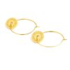 N6706c Creoles pendentif rond Acier inoxydable doré boheme chic - Bijoux Boucles d oreilles en ligne Ninanina