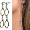 N6718a Boucles d'oreilles bohème chic longues acier inoxydable argenté - Bijoux Boucles d oreilles fantaisie Ninanina